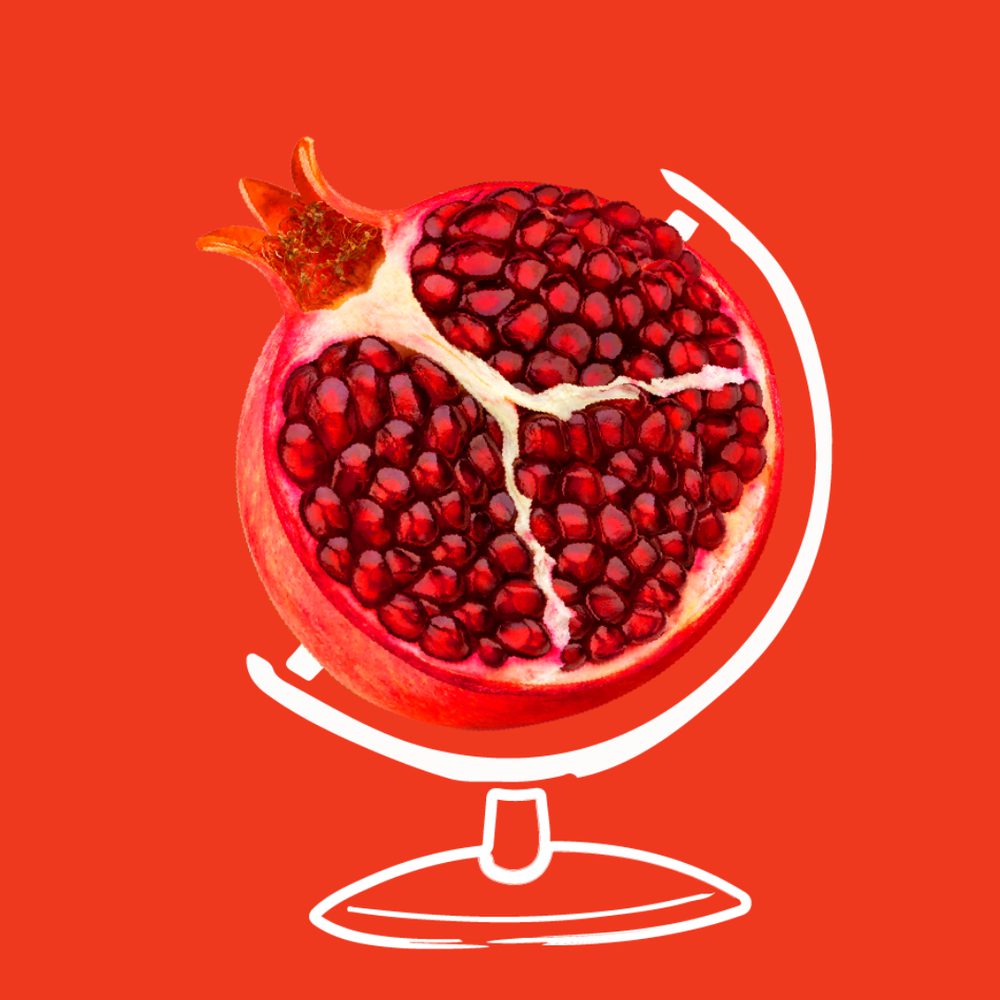 Poms Planet on red